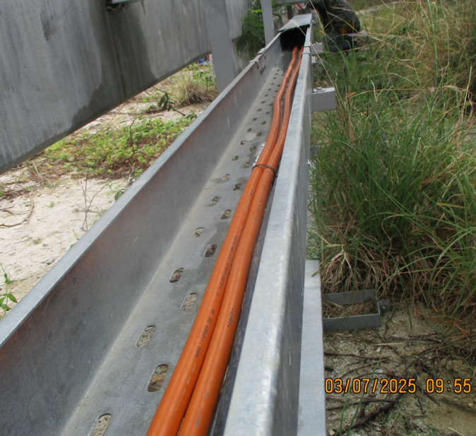 Conduit trench along pipeline